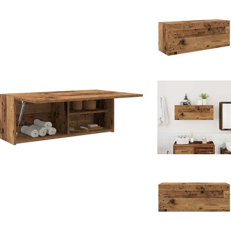 Armoire murale de bain vieux bois 80x25x30 cm bois d'ingénierie - Armoire Murale De Salle De Bain - Armoires Murales De Salle De Bain - Placard Mural De Salle De Bain - Armoire Murale De Bain (1/5)