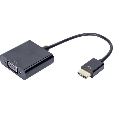 DA-70461 HDMI / VGA Adaptateur [1x HDMI mâle - 1x VGA femelle, Jack femelle 3.5 mm] noir 10.00 cm W723761 (1/5)