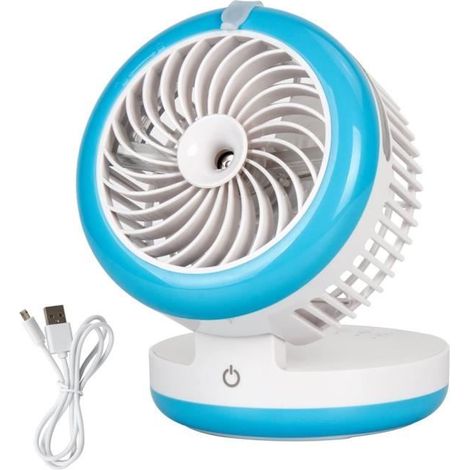 Ventilateur de refroidissement rechargeable - Marque - Modèle - Bleu - Multifonction et Vent Fort-Ywey (1/5)