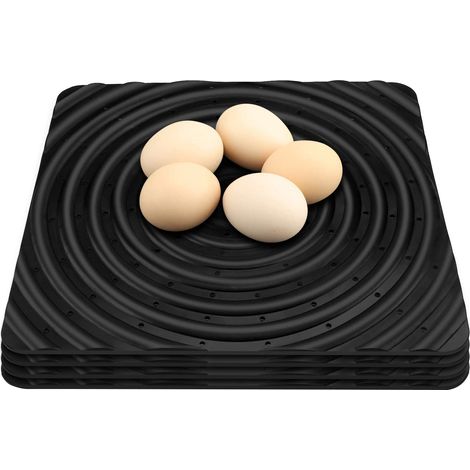 Lot de 4 tapis de nichoir en silicone lavable, revêtements durables pour nichoirs à poules, tapis de litière réutilisables avec trous de drainage pour nichoirs de poulailler de jardin et ponte des vol (1/5)