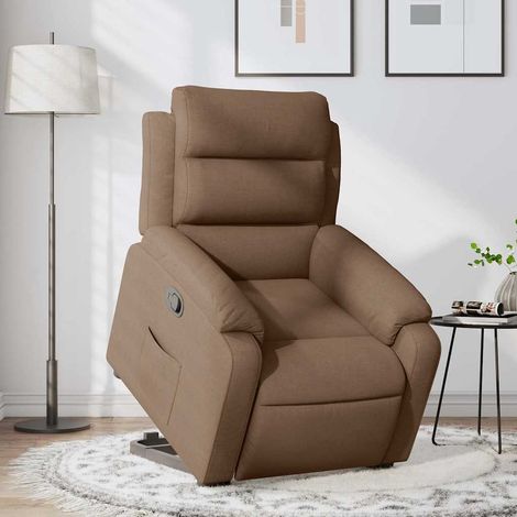 Relaxsessel mit Aufstehhilfe Braun Stoff (1/5)