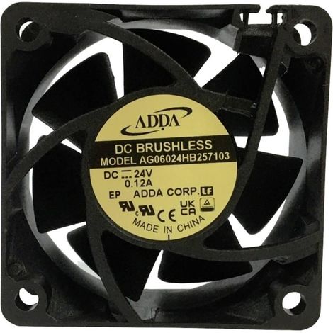 Ventilador axial Adda AG06024HB257103 negro 60x60x25 mm