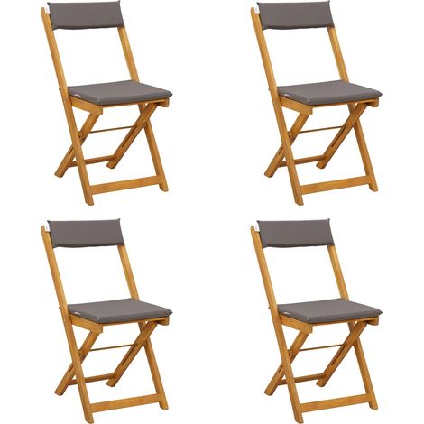 Sillas Bistro de Exterior 4 pcs Gris oscuro 40 x 53 x 80 cm vidaXL