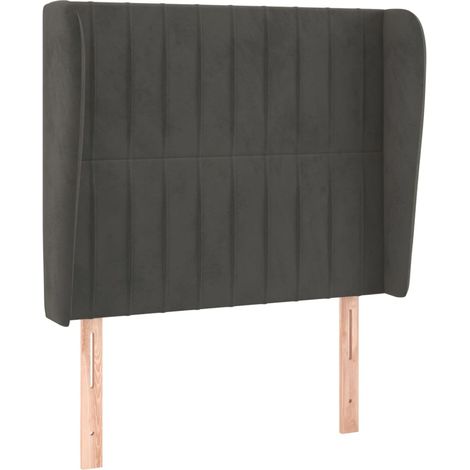 Maison Exclusive - Cabecero con orejas de terciopelo gris oscuro (1/5)