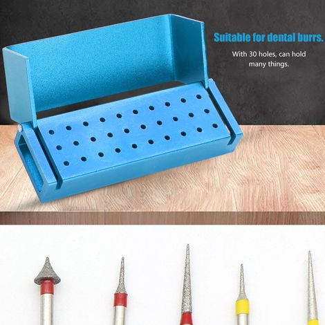Boîte de stérilisation en aluminium, boîte de rangement pour forets dentaires, porte-forets, outil dentaire de stérilisation haute température et haute pression, bleu. (1/5)