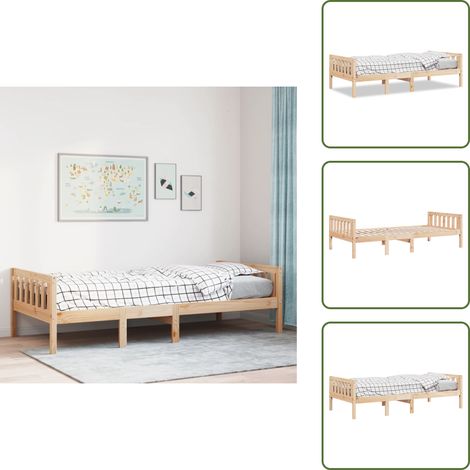 Lit pour enfants sans matelas 75x190 cm bois de pin massif - Lit Pour Enfant - Lits Pour Enfants - Lit Simple - Lit Mi-hauteur Pour Enfants (1/5)