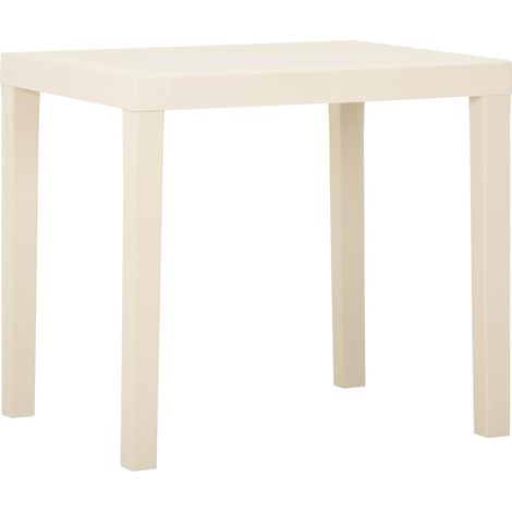 vidaXL Mesa de jardín de plástico blanca 79x65x72 cm (1/5)