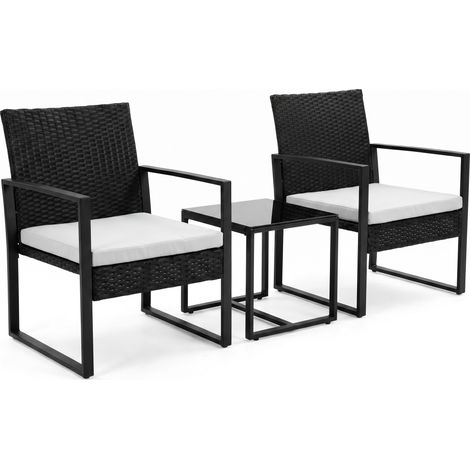 3-teiliges Garten-Set aus PE-Rattan mit gepolsterten Kissen Default Title (1/5)