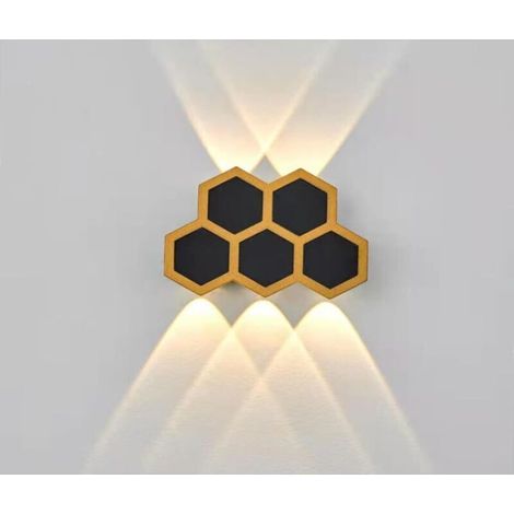 5W LED Outdoor Wall Lights, Black and Gold, Waterproof, Up and Down Lighting, Warm White (1/5)