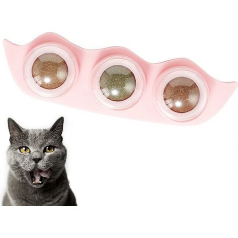 Balle En Herbe À Chat - Forme Pois - Fixation Murale - Nettoyage Dentaire - Pour Intérieur - 1 Pièce (1/5)