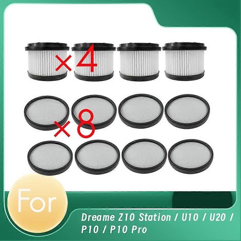 4 filtres et 8 filtres en coton pour nettoyeur de filtres Dreame Z10 Station / U10 / U20 / P10 / P10 Pro - Pièces de rechange (1/5)