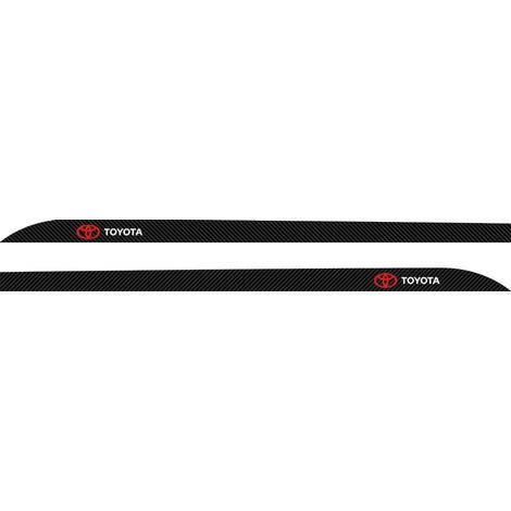 (Noir) 2 pièces pour Toyota Yaris Corolla Avensis Aygo Vitz Vios Yaris Mark-X Mirai,bas de caisse latéraux,bandes adhésives style carbone (1/2)