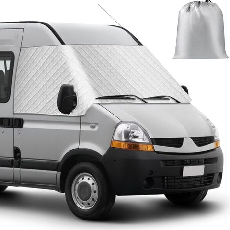Windshield Cover Compatible with Master 2010-2025, Silver Front Window Sunscreen, Blocks UV Rays, Protects from Wind and Weathers, Keeps Your Vehicle Cool (1/5)