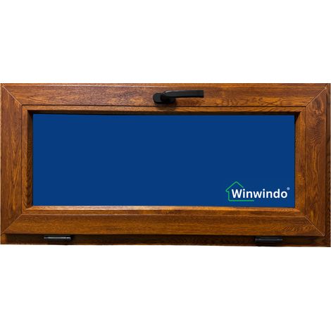 Ventana PVC Reforzado 1000x500 Roble Dorado Oscilante (1/2)