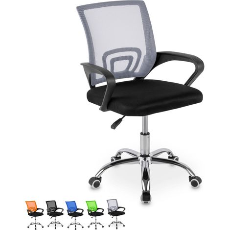 Sedia ergonomica da ufficio in rete traspirante con supporto lombare. Dotata di altezza regolabile, braccioli ergonomici, ruote girevoli a 360° - Idea (1/5)