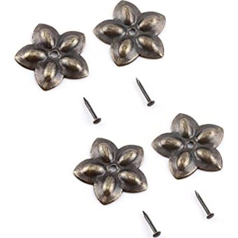 100 Pièces Clous de Tapissier, Clous Ameublement Décoratifs Ongle Fleur de Prunier Rétro DIY Clous d'Ameublement Pointes en Laiton pour Meuble Objets en Bois Canapés Fauteuils, 23mm (1/5)