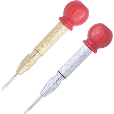 High Speed Pointeau, centre Perforatrice marqueur Pointe à tracer pour bois, métal, plastique, fenêtre de voiture de comprimés coupe-circuits Outil avec coussin capuchon et réglable Impact，Or et argen