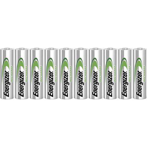 Energizer – Lot de 10 piles rechargeables LR6 (AA) NiMH 2000 mAh 1.2 V – Performance préchargée pour appareils fréquents - E300626800