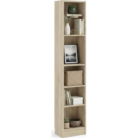 Dmora Libreria a cinque vani, colore rovere, cm 40 x 203 x 27, con imballo rinforzato