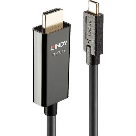 Câble de raccordement LINDY USB-C® mâle, Fiche mâle HDMI-A 10.00 m noir 43317 4K UHD Câble d'affiche (1/4)