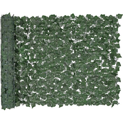 VEVOR Recinzione privacy edera, 99x249 cm, Pannello verde artificiale, Recinzione edera verde connessione rinforzata, Siepi artificiali foglie finte, Decorazione per giardino, cortile, balcone