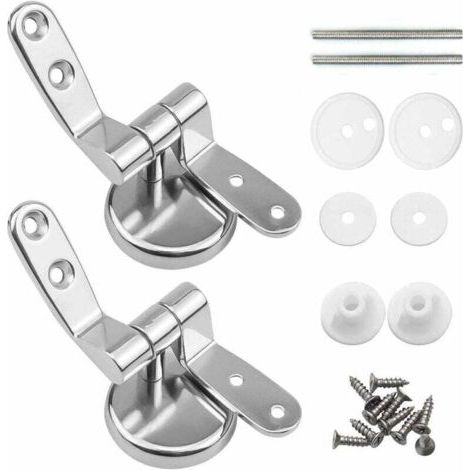 Stück WC-Sitz Scharnier , Edelstahl Scharnier für Toilettendeckel mit Beschläge Befestigungen , für WC Sitz Abdeckung Deckel Universal Zubehör aus Zinklegierung (1/5)