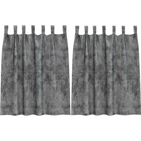 Rideaux en velours, ensemble deux pièces, gris, 140 x 140 cm (1/5)