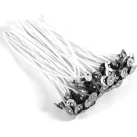 100PCS 14cm Candle Wicks Cotton Core Candle Making Accessory w/ Sustainer (1/3)