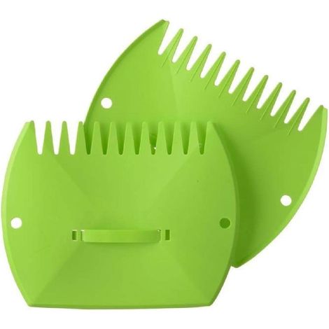 Gartenlaubfänger – 2er-Set – Grüner Kunststoff – Integrierte Griffe – Entfernt Laub und Gartenabfälle – 37 x 29,5 cm (1/5)