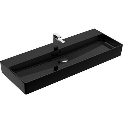 Memento 2.0, Lavabi sospesi, 1200 x 470 mm, Rettangolare, per rubinetteria 3 fori, foro centrale forato, con troppopieno, TitanCeram (1/3)