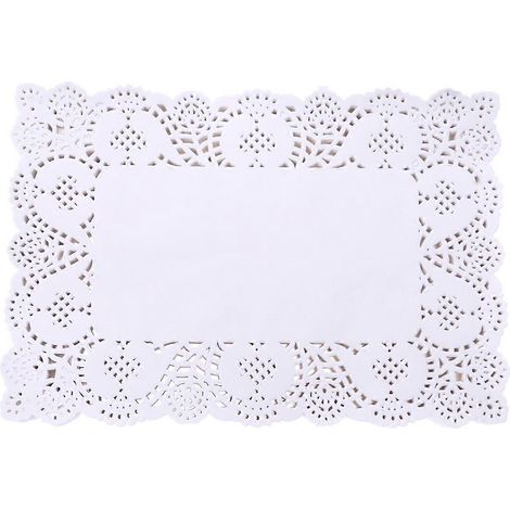 140 napperons jetables en papier dentelle blanc absorbant l'huile, pour boîtes à gâteaux et emballages. (1/5)