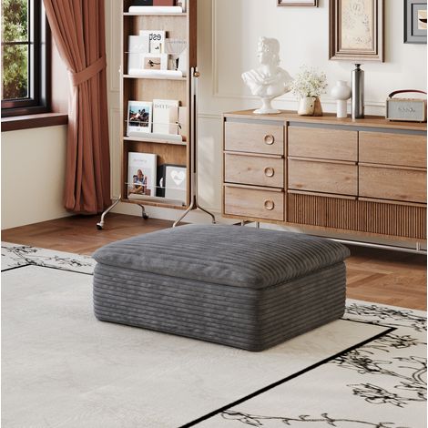 Sofá modular, diseño ajustable, soporte de espuma sin estructura de madera, tela gris oscuro (1/5)