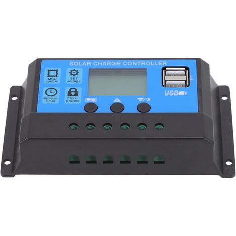 Contrôleur de Charge Solaire 12V/24V 10A avec Double Port USB pour Panneaux Solaires Industriels
