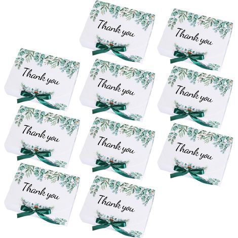 [Grün + Grünes Band 27 x 20 x 8 cm] Set mit 10 dekorativen Geschenkboxen für Partys, Geburtstage und Hochzeiten, ideal zum Verschenken von Süßigkeiten. (1/2)