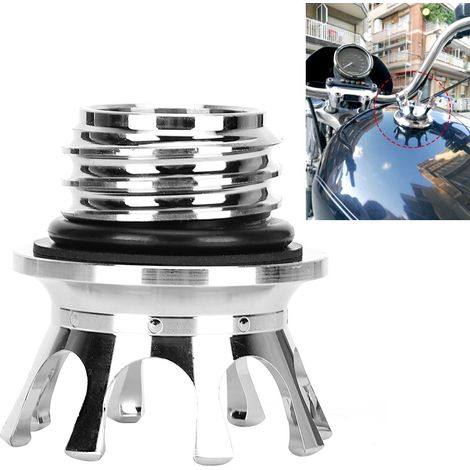 Bouchon de réservoir d'essence type couronne, accessoire moto compatible avec Defender FXDPSilver (1/5)