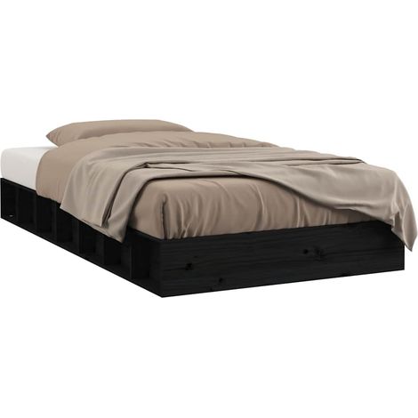 Maison Exclusive - Massivholzbett Schwarz 75x190 cm (1/5)