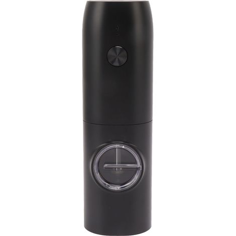 Moulin à poivre électrique à mouture réglable, rechargeable par USB, moulin à sel automatique avec lumière LED pour herbes et épices, noir (1/5)