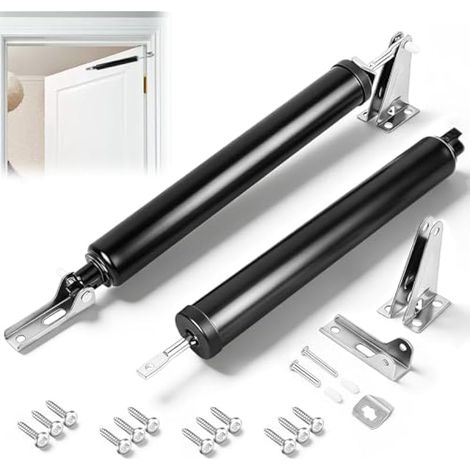 Lot de 2 ferme-portes automatiques pour porte intérieure - Fermeture Softclose - Amortisseur de porte de jardin - Pour portes moustiquaires et portes en bois (1/5)