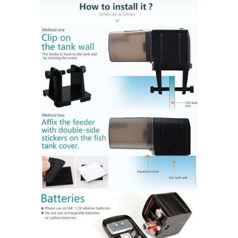 Chargeur automatique de nourriture pour poissons d’aquarium mangeoire avec minuterie automatique pour poissons nourriture pour poisson pour aquarium (1/3)