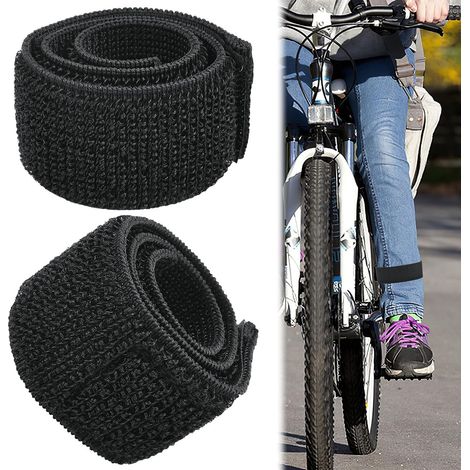 2 PCS Serre Pantalon Velo, Pince Pantalon Velo Brassard Sécurité Noir, Élastique Pince à Vélo pour Pantalon Femme Hommes, Velcro Clips de Jambe Pantalon Velo pour Vélo, Jogging, Randonnée (1/5)