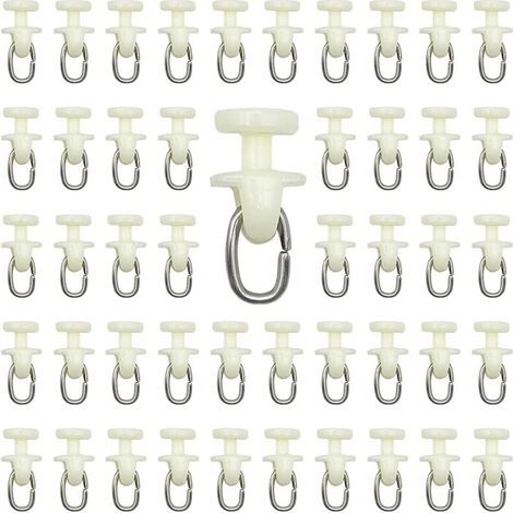 Curtain Track Rollers, 100 pieces, inner track, white, 2.6x1.2cm (1/4)
