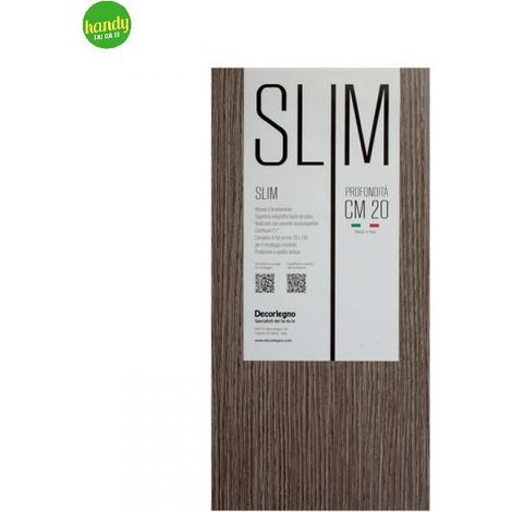 Mensola Decorlegno slim rovere grigio 80 x 20 x 1,8 cm