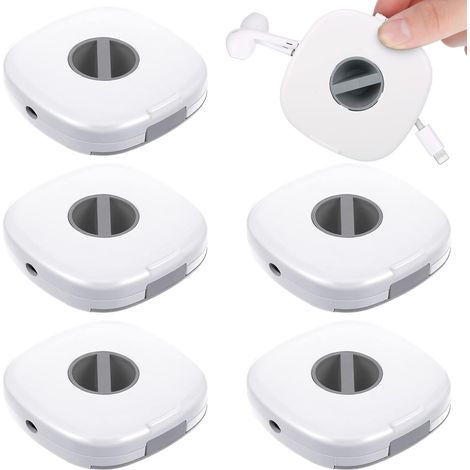 Range-câble rétractable, lot de 6, organiseur de cordons de charge, support enrouleur, mini-boitier pour câble USB, écouteurs et chargeur, gaine de rangement compacte (1/5)