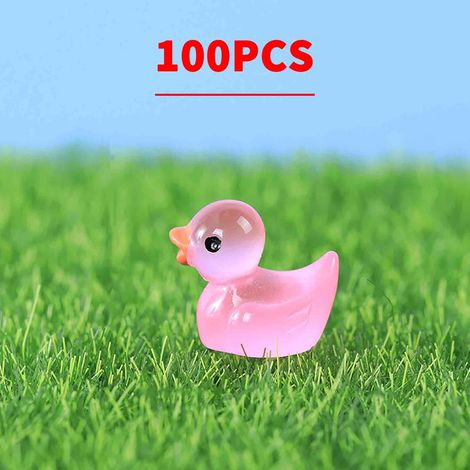 Canard Résine Miniature - Luminiscent dans l'Obscurité - Pour Aquarium Jardin Paysage Maison de Poupée Décoration Pot - 100 Pièces (1/4)