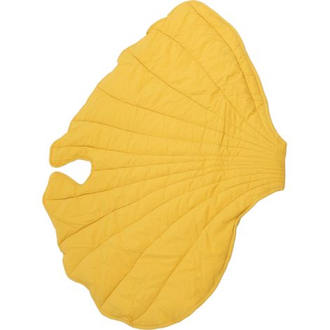Tapis de jeu pour bébé, pour tout-petits, enfants, en forme de feuille de coton, coussin rampant, tapis de sol, décor de chambre d'enfant, jaune. (1/2)