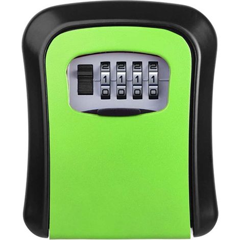 Coffre-fort à clés mural chiffres réinitialisable étanche sécurisé pour maison hôtel école bureau intérieur ou extérieur – 2 pcs 4 Vert (1/5)