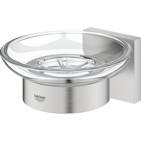 Porte Savon avec Support pour Salle de Bain, Fixations Cachées, A Coller avec QuickGlue ou à Visser, Supersteel, 41096DC0 (1/3)