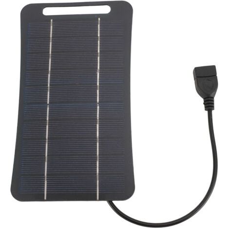 BUNTHAUS Chargeur Solaire Professionnel 5W 5V Monocristallin - Portable, Haute Efficacité, pour Camping (Noir)