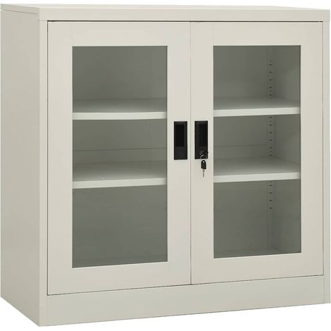 vidaXL Armario de oficina de acero gris claro 90x40x90cm (1/5)