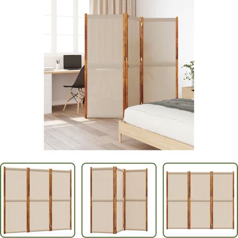 Cloison bois - Cloison de séparation 3 panneaux taupe 210x180 cm (1/5)